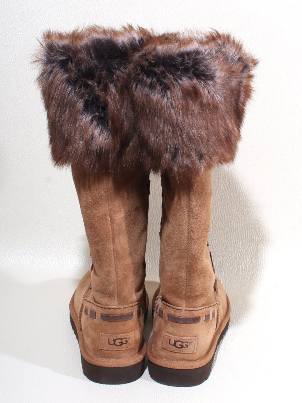 UGG Rosana 1008044 Womens Size 9 Chestnut Tall Fur Cuff Sheepskin Boots - Picture 5 of 9